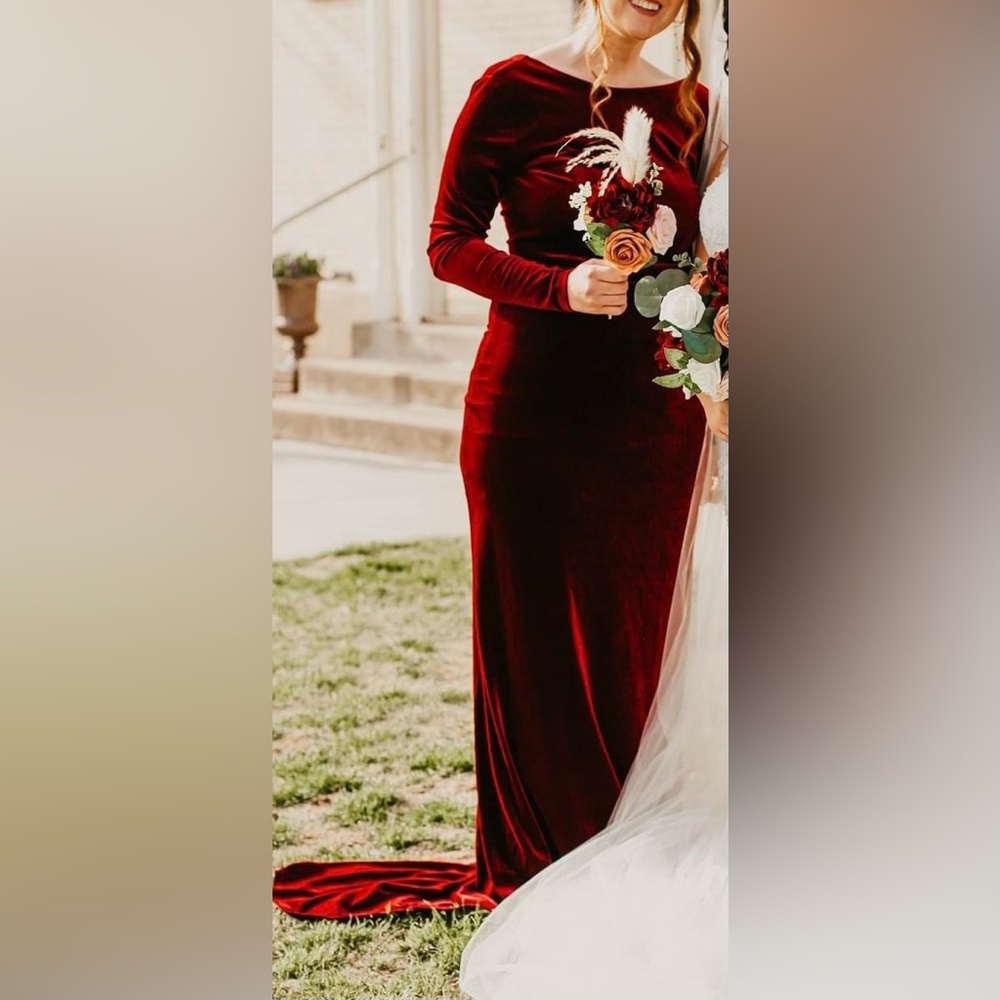 Desir Couture Burgundy Velvet Dress